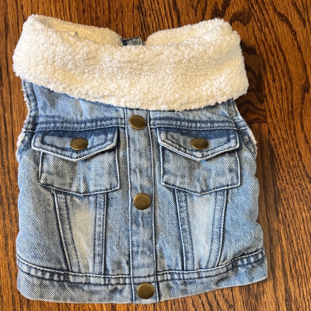 Dog Denim Sherpa-Lined Vest